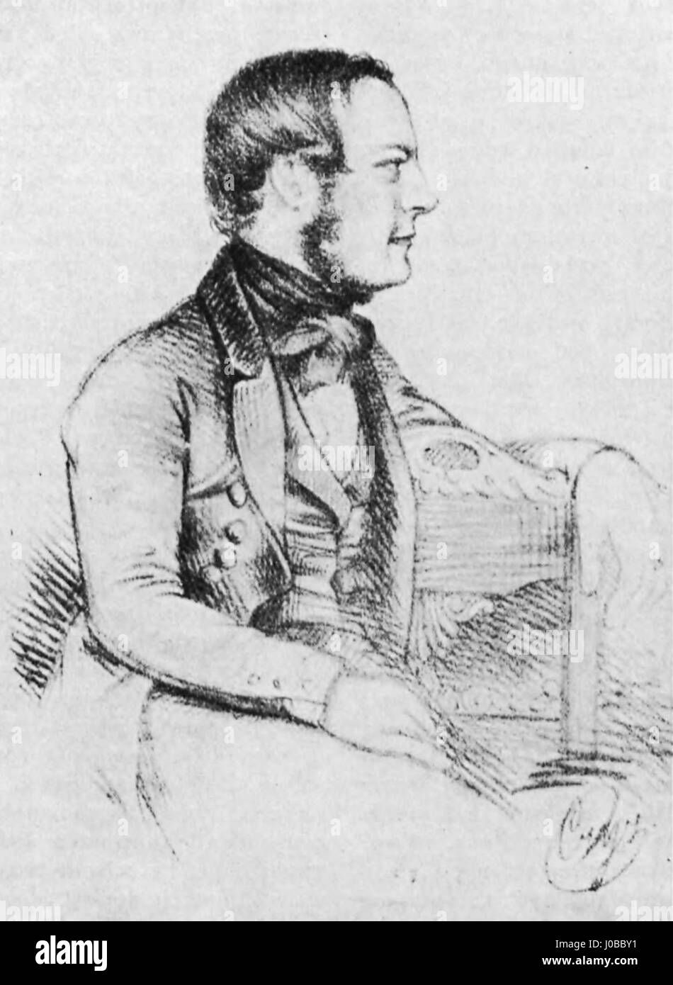 Stanislaw Moniuszko, a renowned 19th-century Polish composer known for his operas, choral works, and contributions to Polish national music, significantly shaping Polish romantic music. Stock Photo