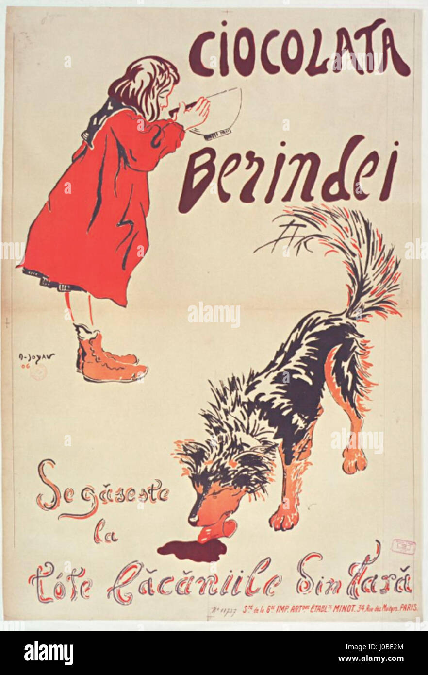 Ciocolata Berindei poster Amédée Joyau Stock Photo