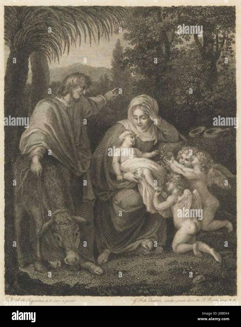 Gregório Francisco de Queirós - Nossa Senhora com o Menino Jesus, São José e três anjos Stock Photo