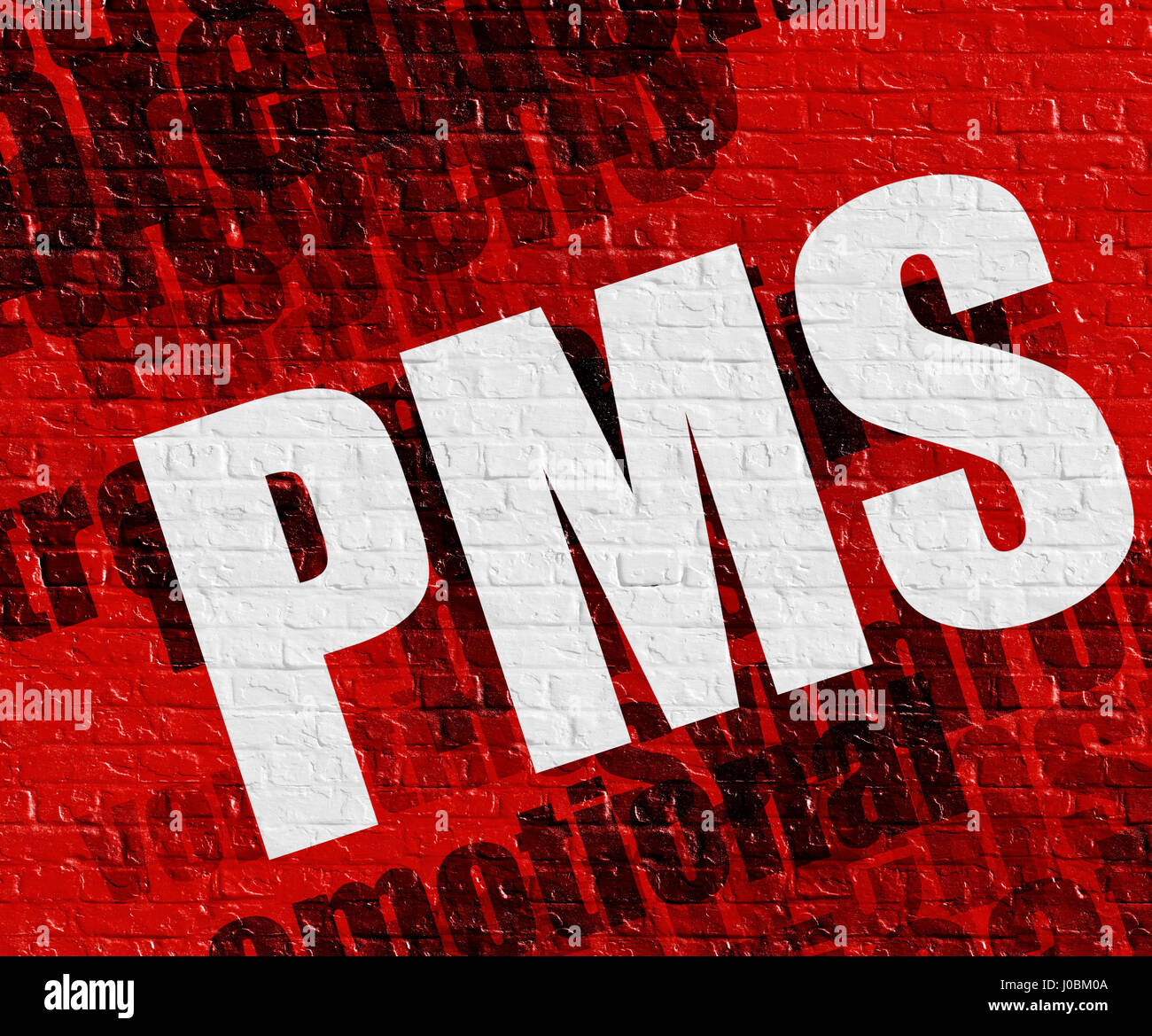 Medicine concept: Pms on the Red Brick Wall . Stock Photo