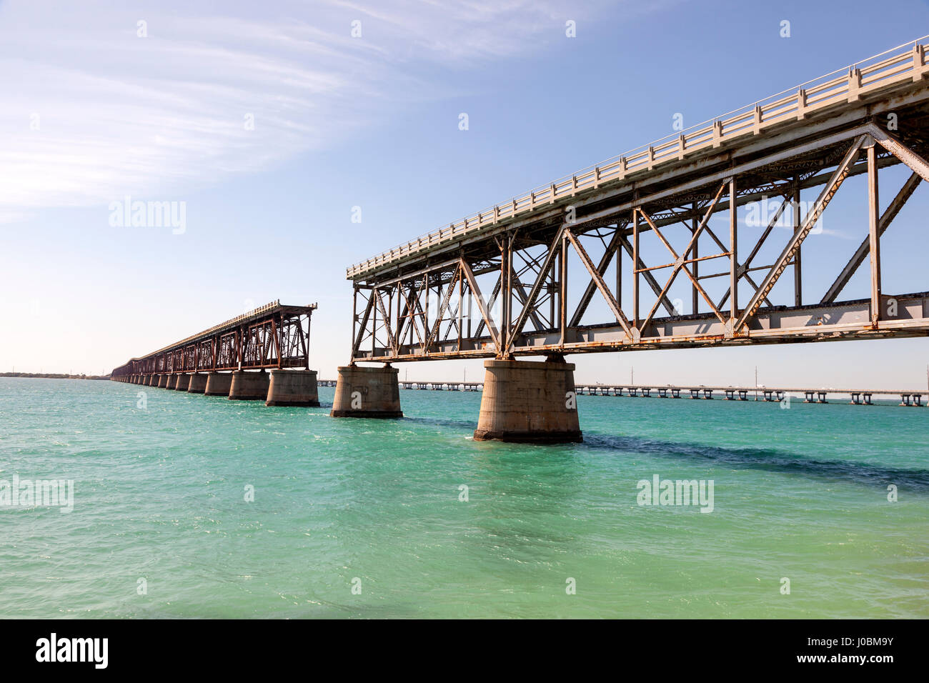 Old Bahia Honda railroad bridge at the Florida Keys, United States Stock Photo