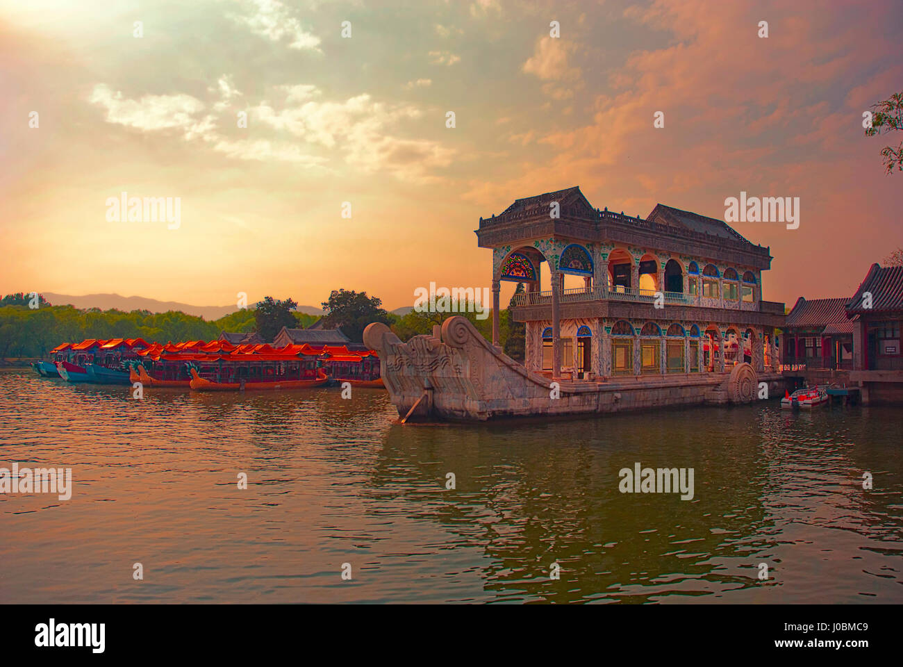Marble Boat in Summer Palace, Beijing, China Stock Photo Alamy