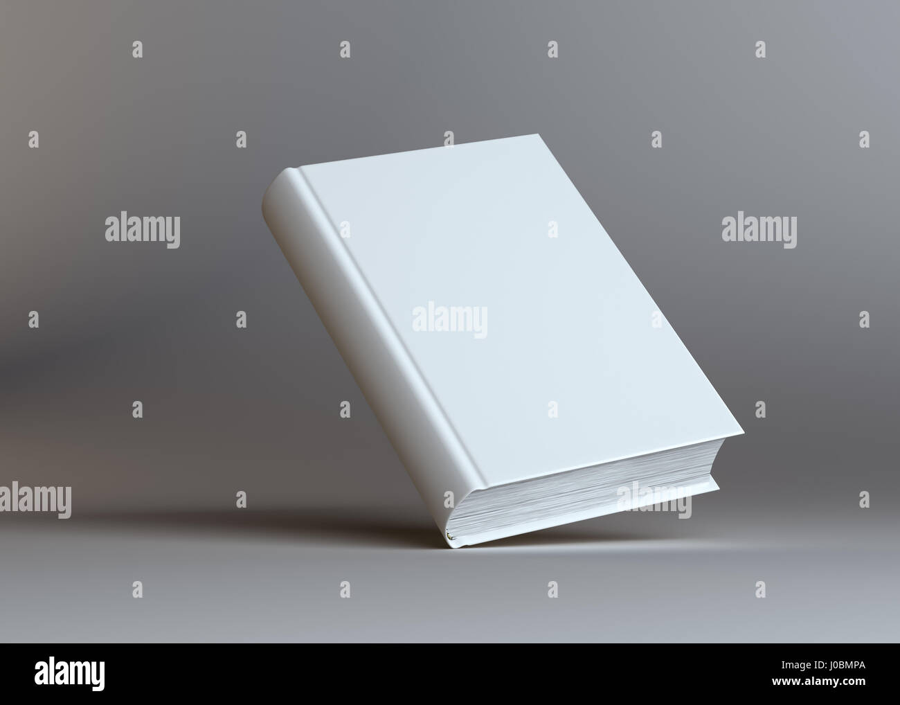 Blank empty book on grey studio background Stock Photo - Alamy