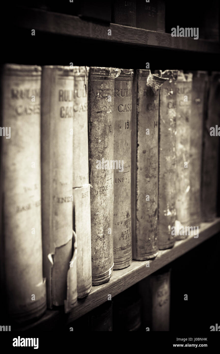 Old books on a shelf Stock Photo