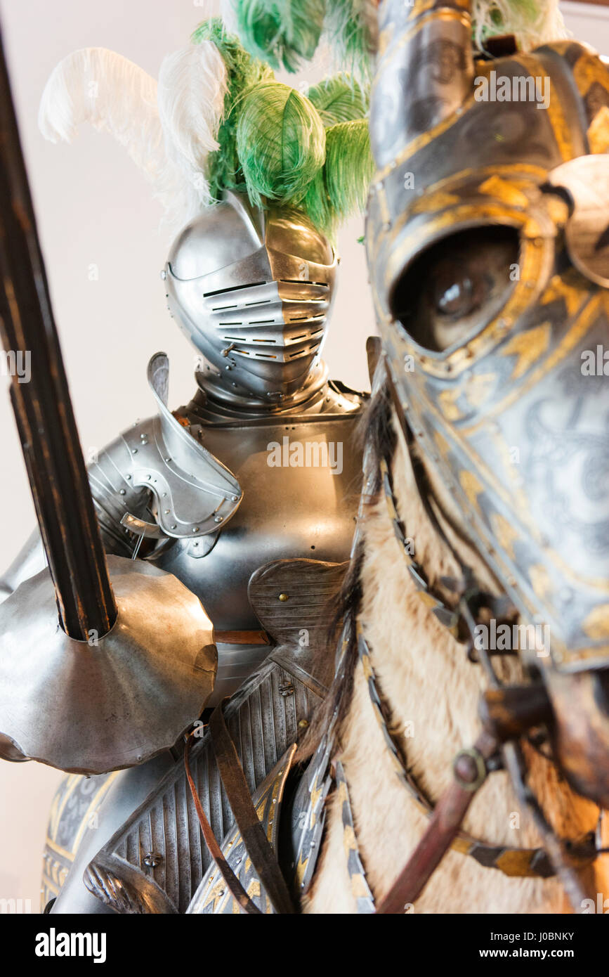 Suits of armour on display in Veste Coburg, one of the largest castles