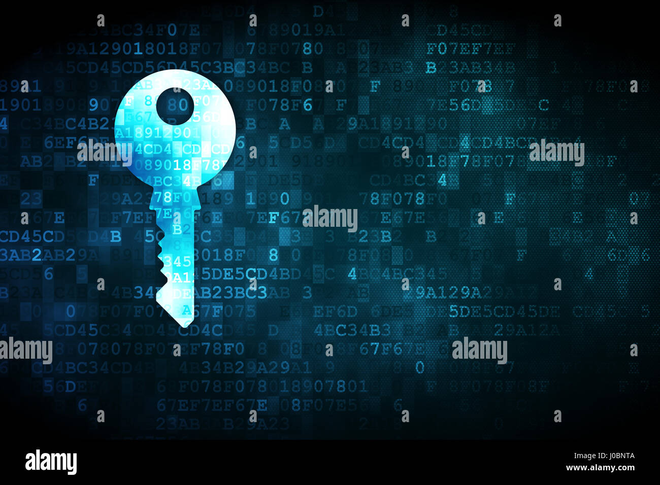 Safety concept: Key on digital background Stock Photo - Alamy
