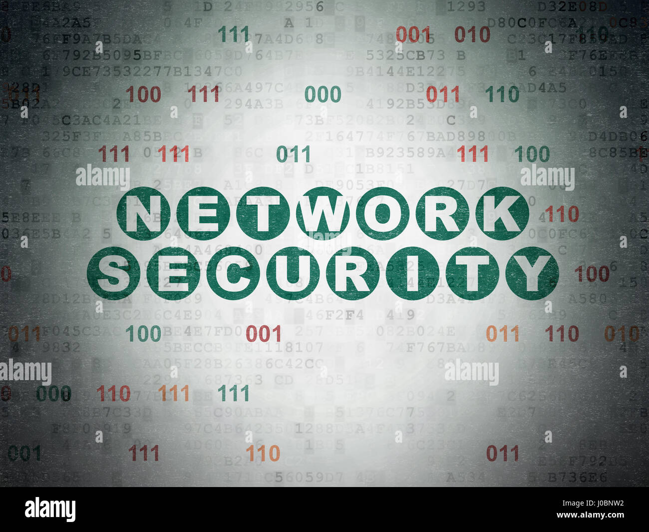 Protection concept: Network Security on Digital Data Paper background ...