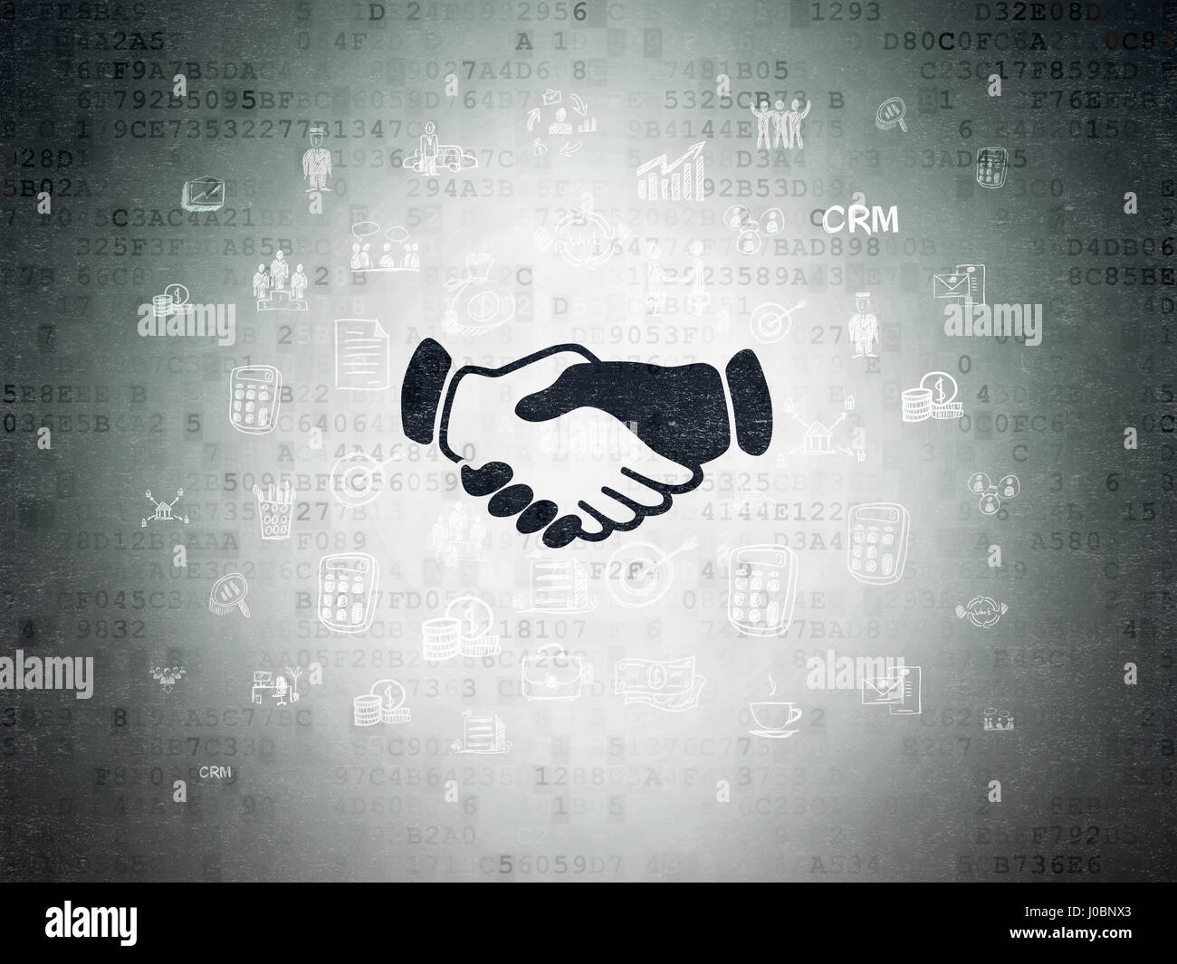 Business concept: Handshake on Digital Data Paper background Stock ...