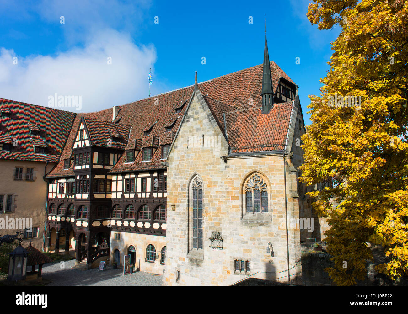 Exterior of Veste Coburg in autumn, one of the largest castles in Germany. Stock Photo