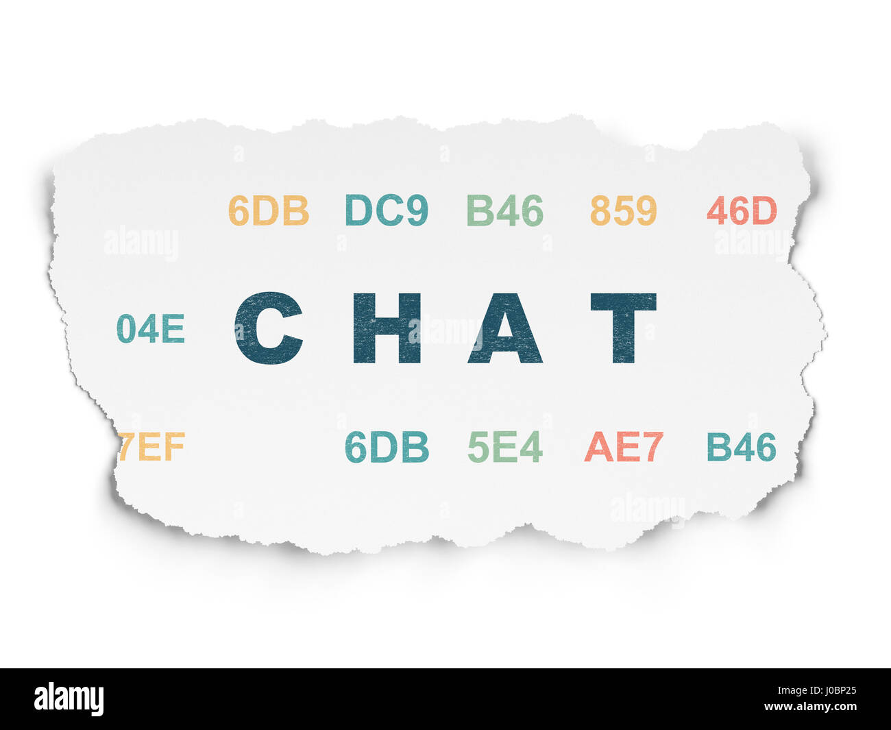 Web design concept: Chat on Torn Paper background Stock Photo