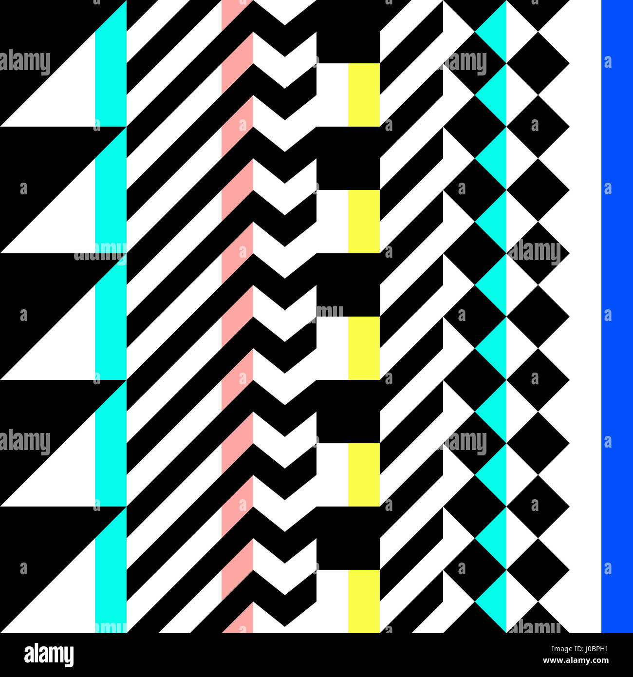 Abstract geometric seamless pattern in 80 90 style Stock Photo - Alamy