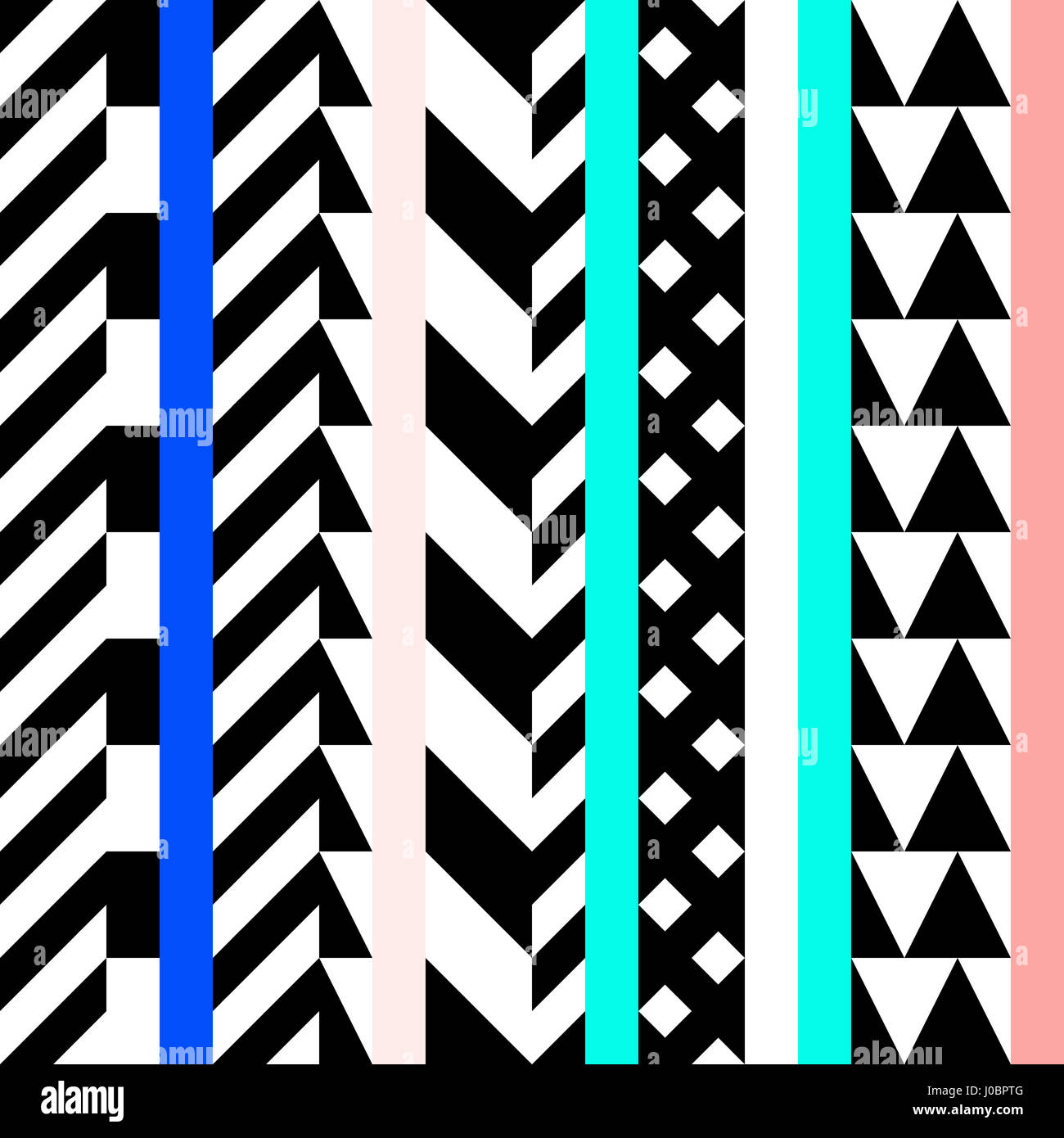 Abstract geometric seamless pattern in 80 90 style Stock Photo - Alamy