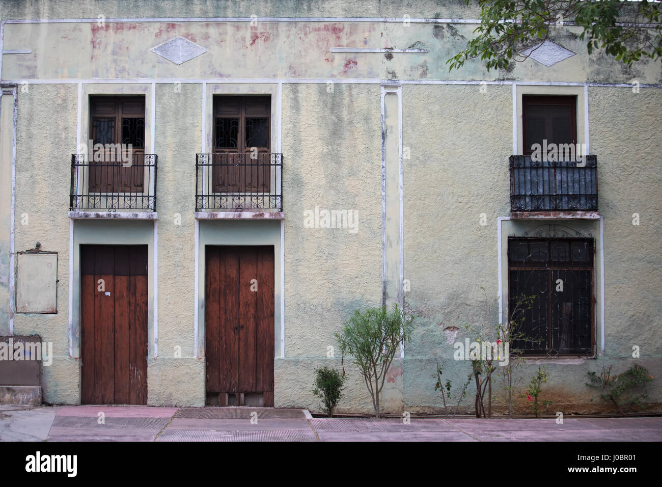 City view of traditional houses of Valladolid old town. Valladolid
