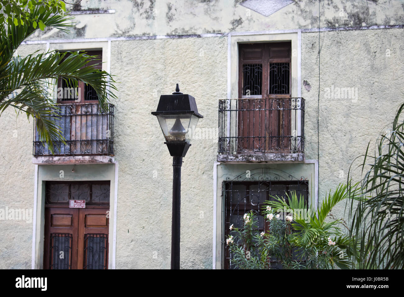 City view of traditional houses of Valladolid old town. Valladolid