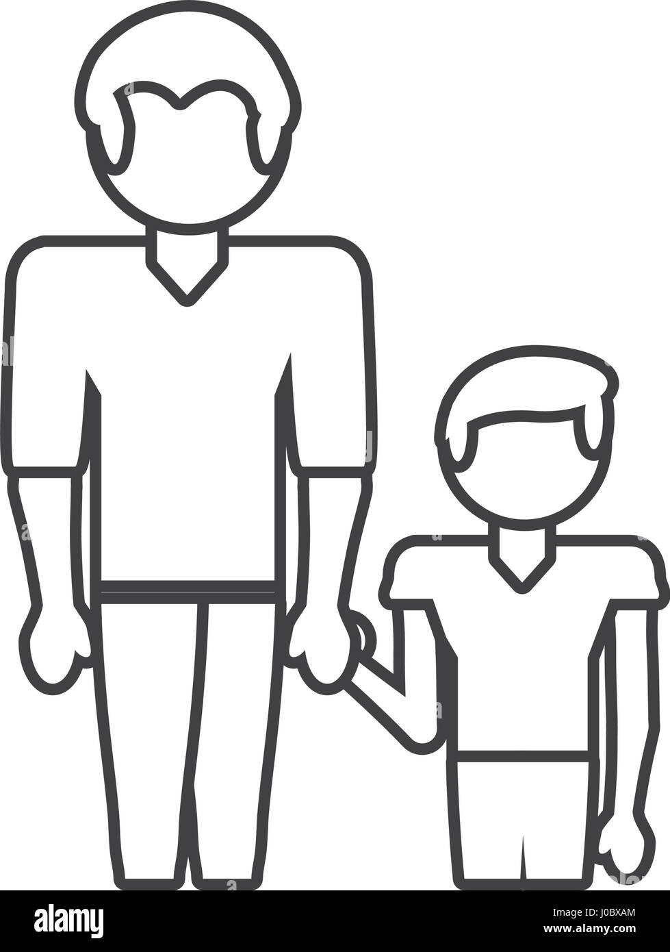 Mother Son Relation Outline Vector High Resolution Stock Photography