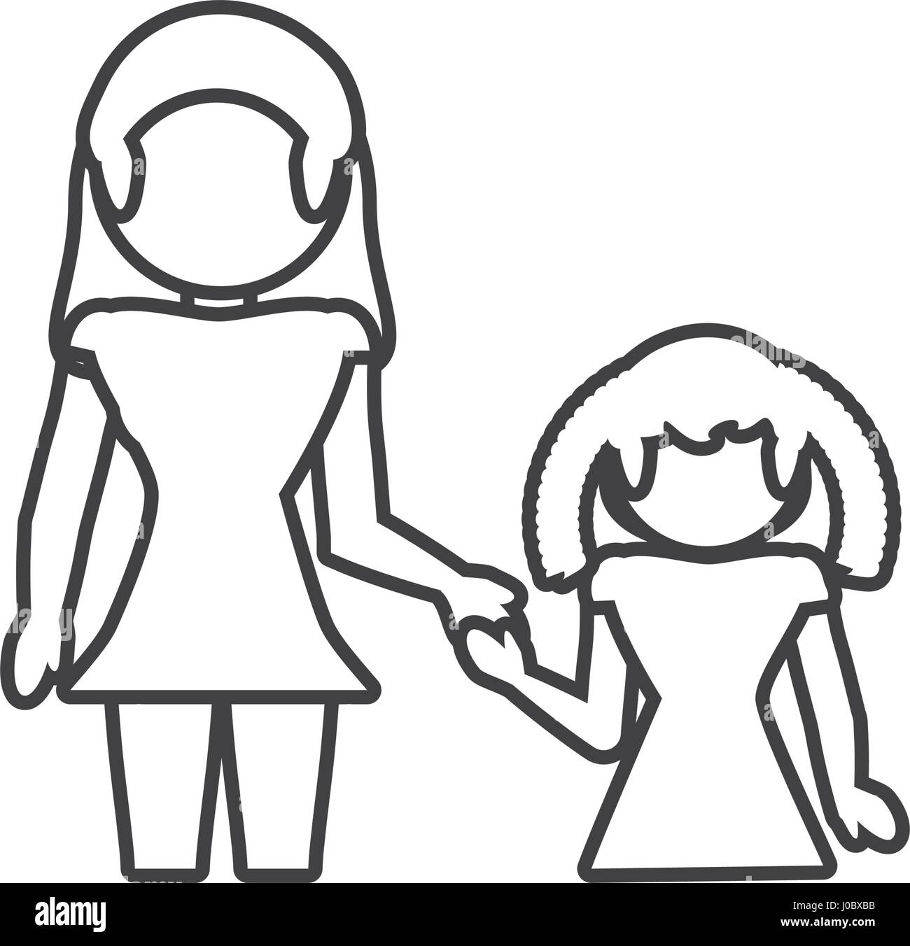 Mother daughter loving outline hi-res stock photography and images - Alamy