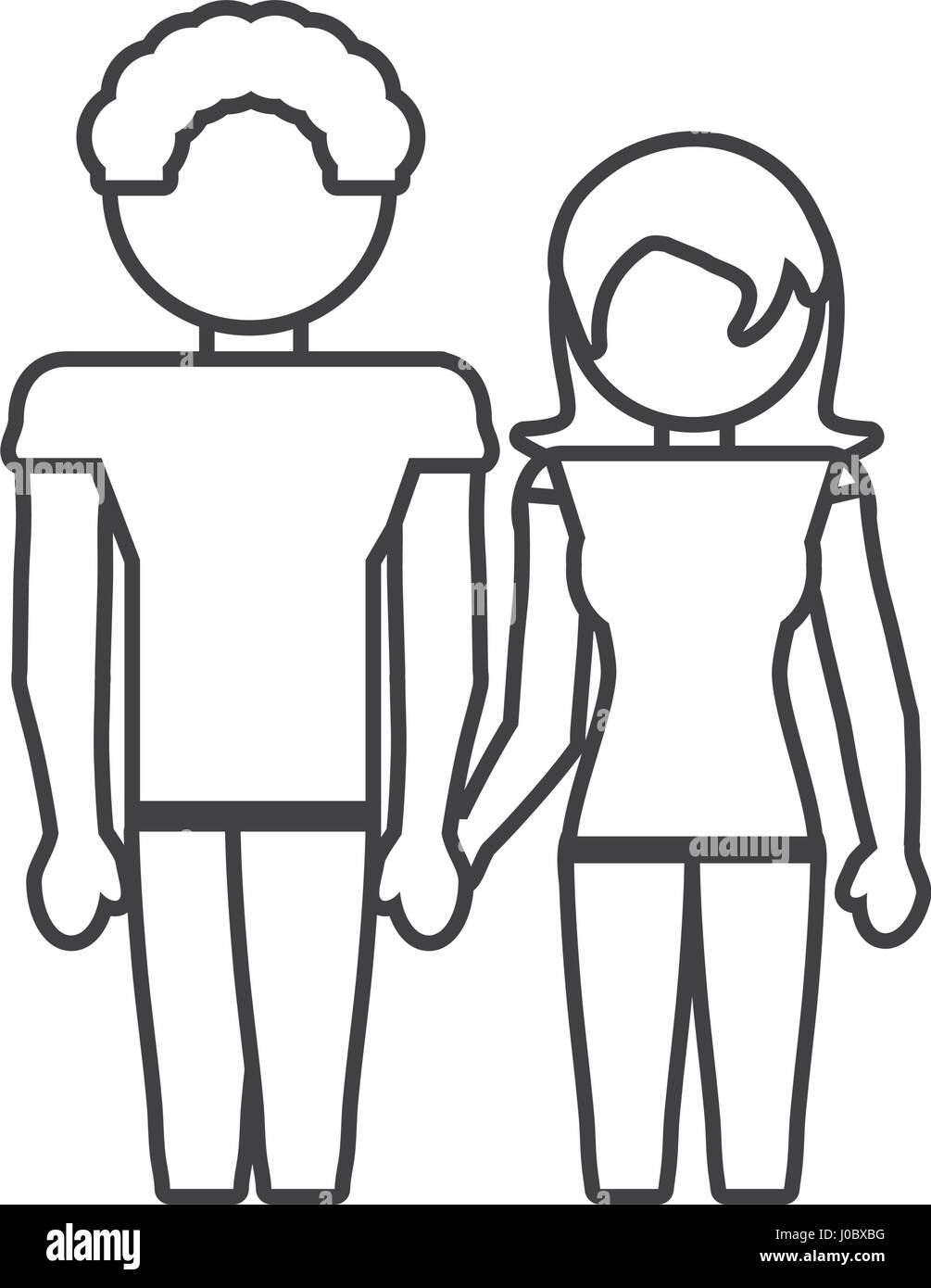 Couple Loving Together Outline Stock Vector Image And Art Alamy