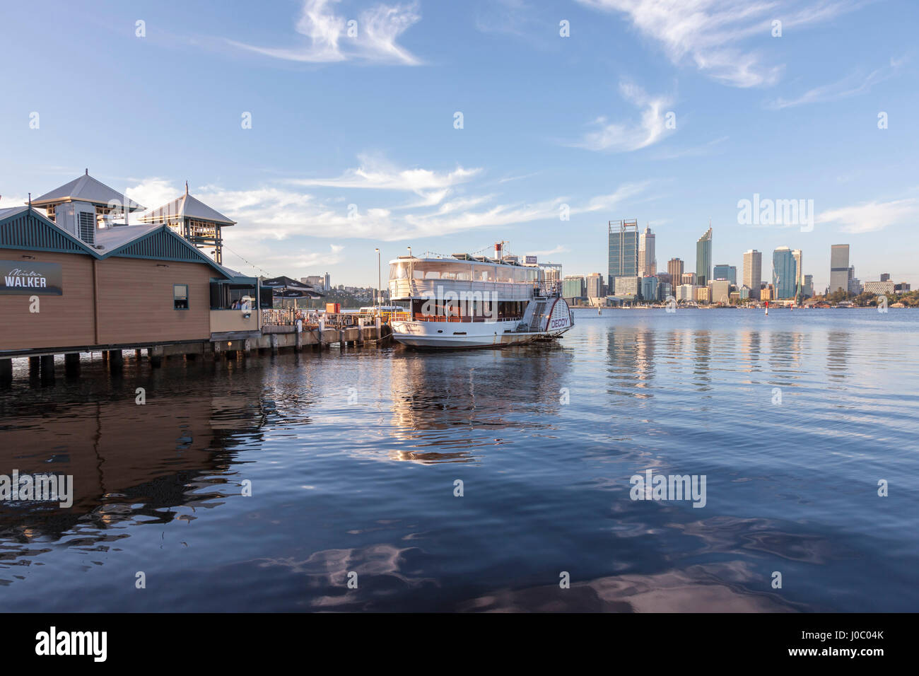 Skyline of Perth City at late afternoon, West Australia. Stock Photo