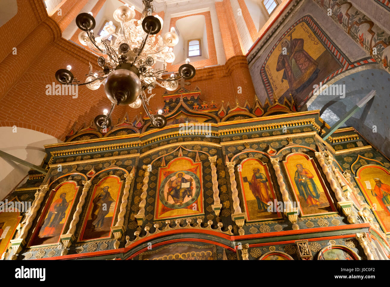 Iconostasis inside St. Basil's Cathedral, UNESCO World Heritage Site, Moscow, Russia Stock Photo