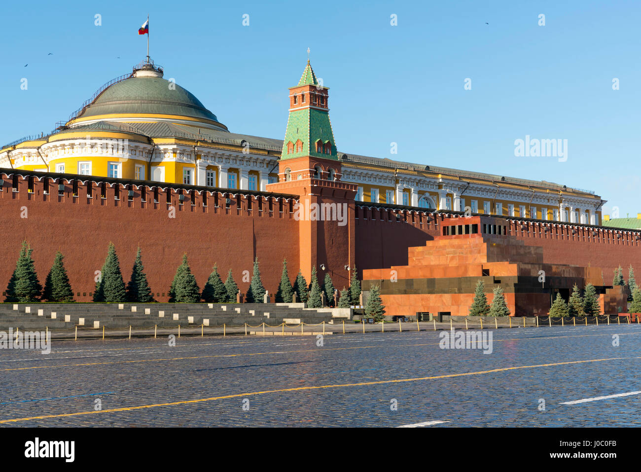 Lenin's Tomb and the Kremlin Walls, Red Square, UNESCO World Heritage Site, Moscow, Russia Stock Photo