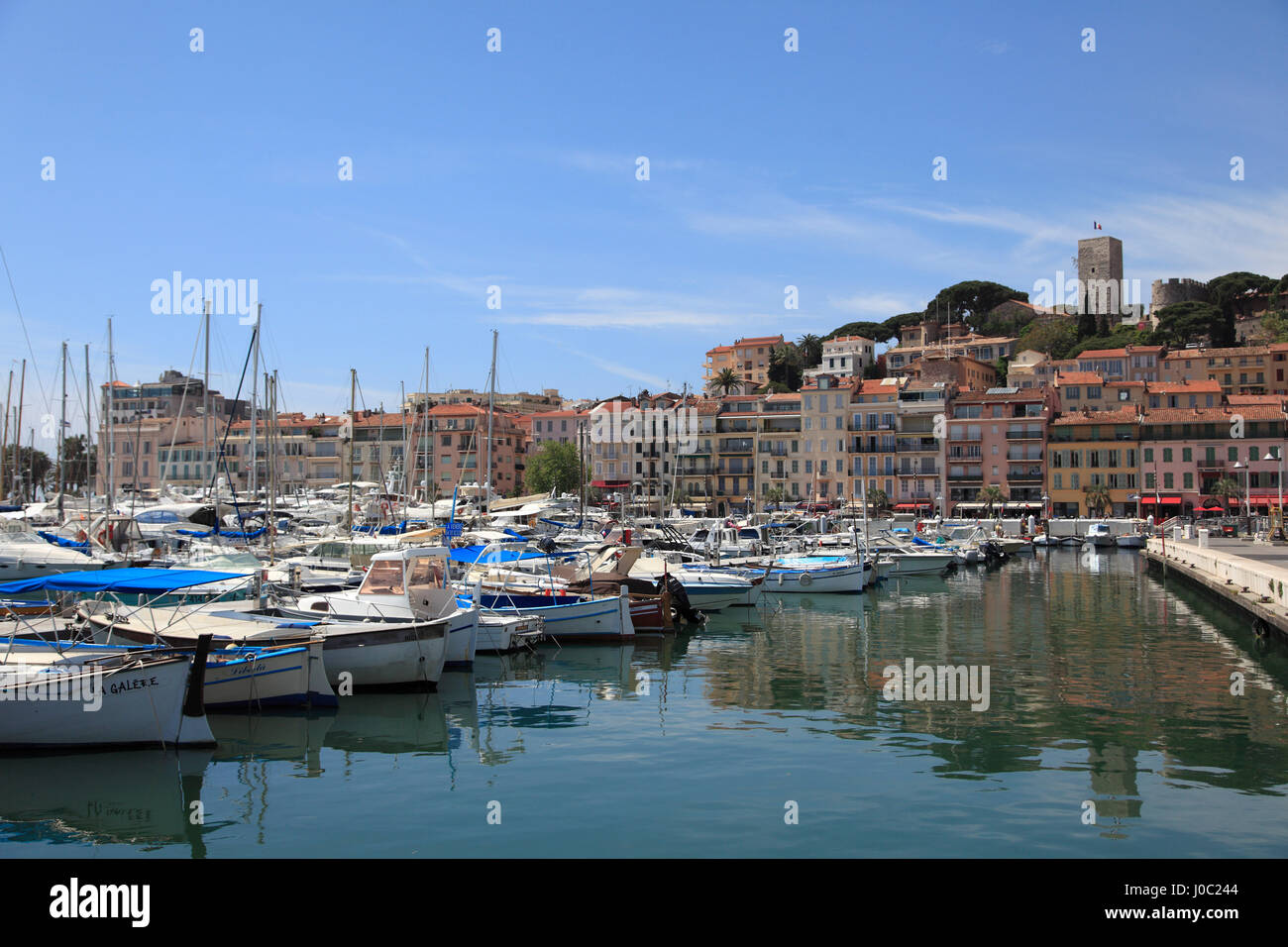Harbor, Le Suquet, Old Town, Cannes, Alpes Maritimes, Cote d'Azur, Provence, French Riviera, France, Mediterranean Stock Photo