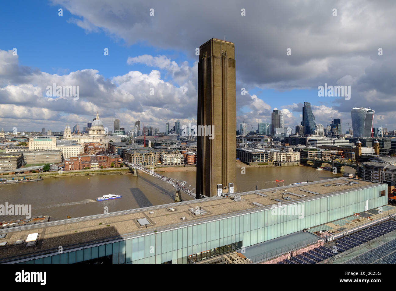 Panoramic view from Tate Modern balcony, London, England, UK Stock Photo