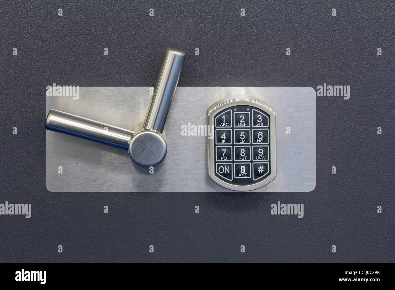 Digital safe lock code on a Safety box bank Stock Photo
