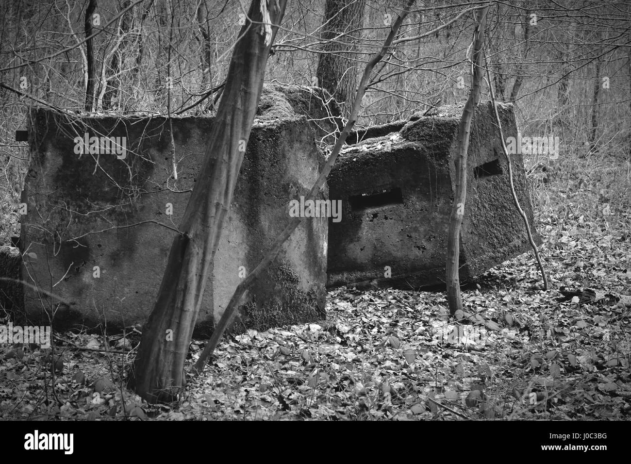 Old world war bunker Black and White Stock Photos & Images - Alamy