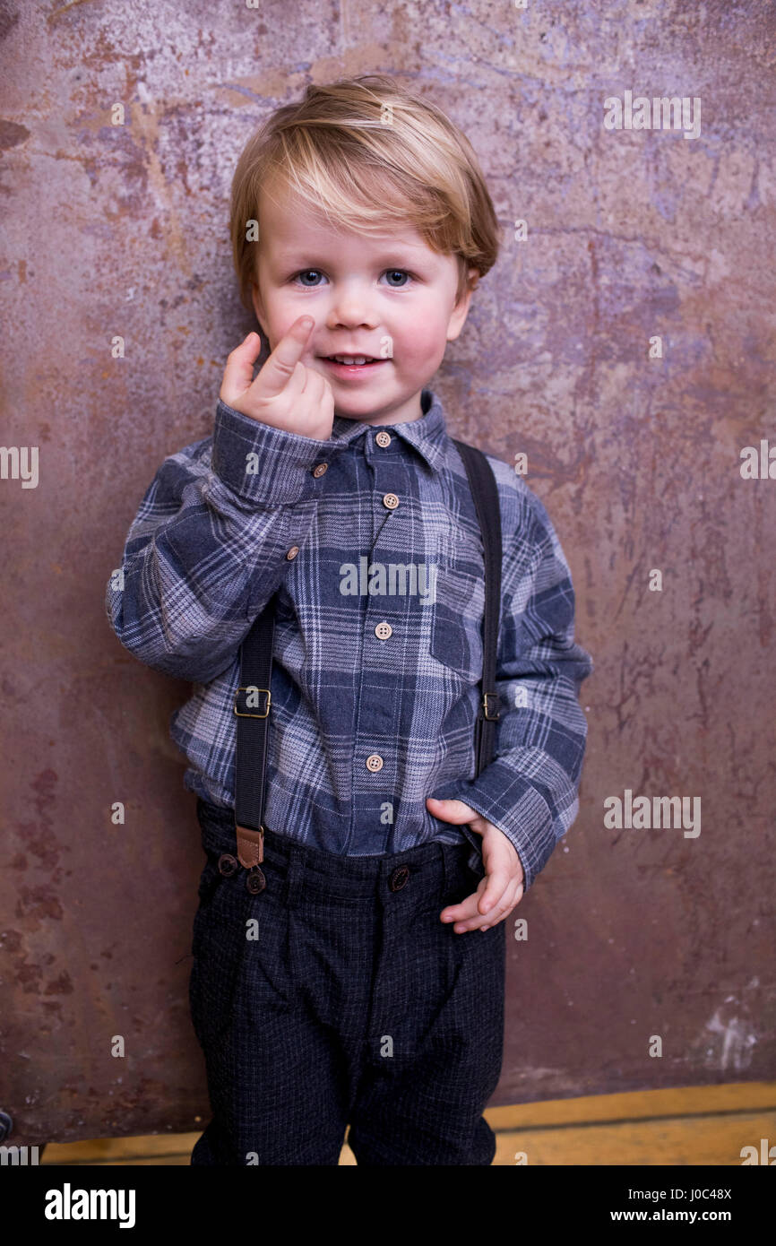 Portrait of young boy, smiling Stock Photo