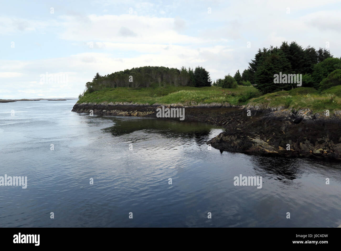 Landscape of Hitra, Isle in Norway. Stock Photo