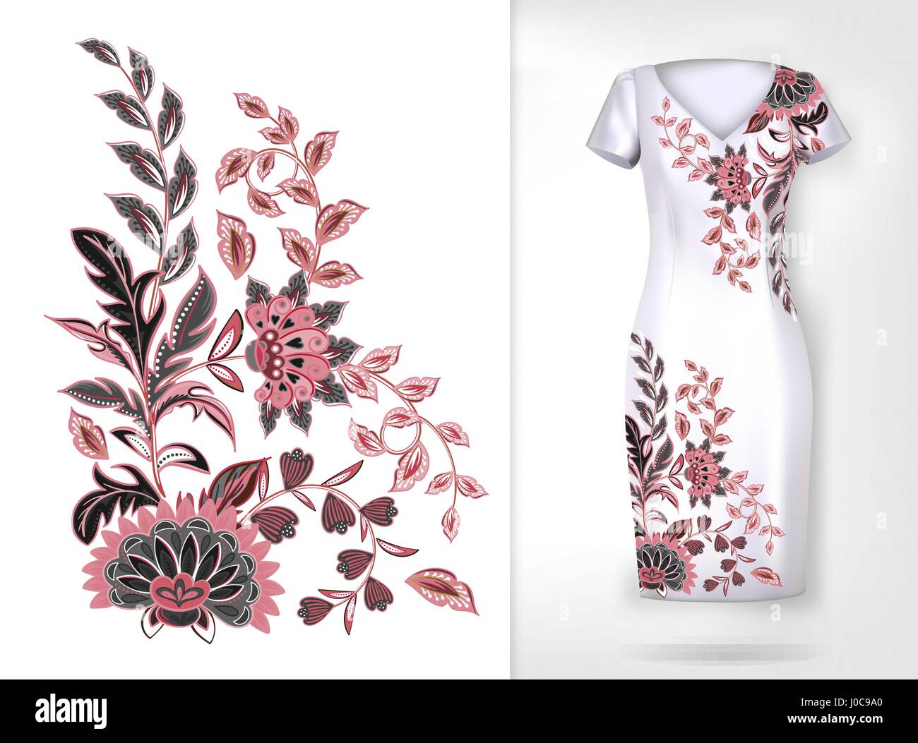 Fashion floral embroidery Royalty Free Vector Image
