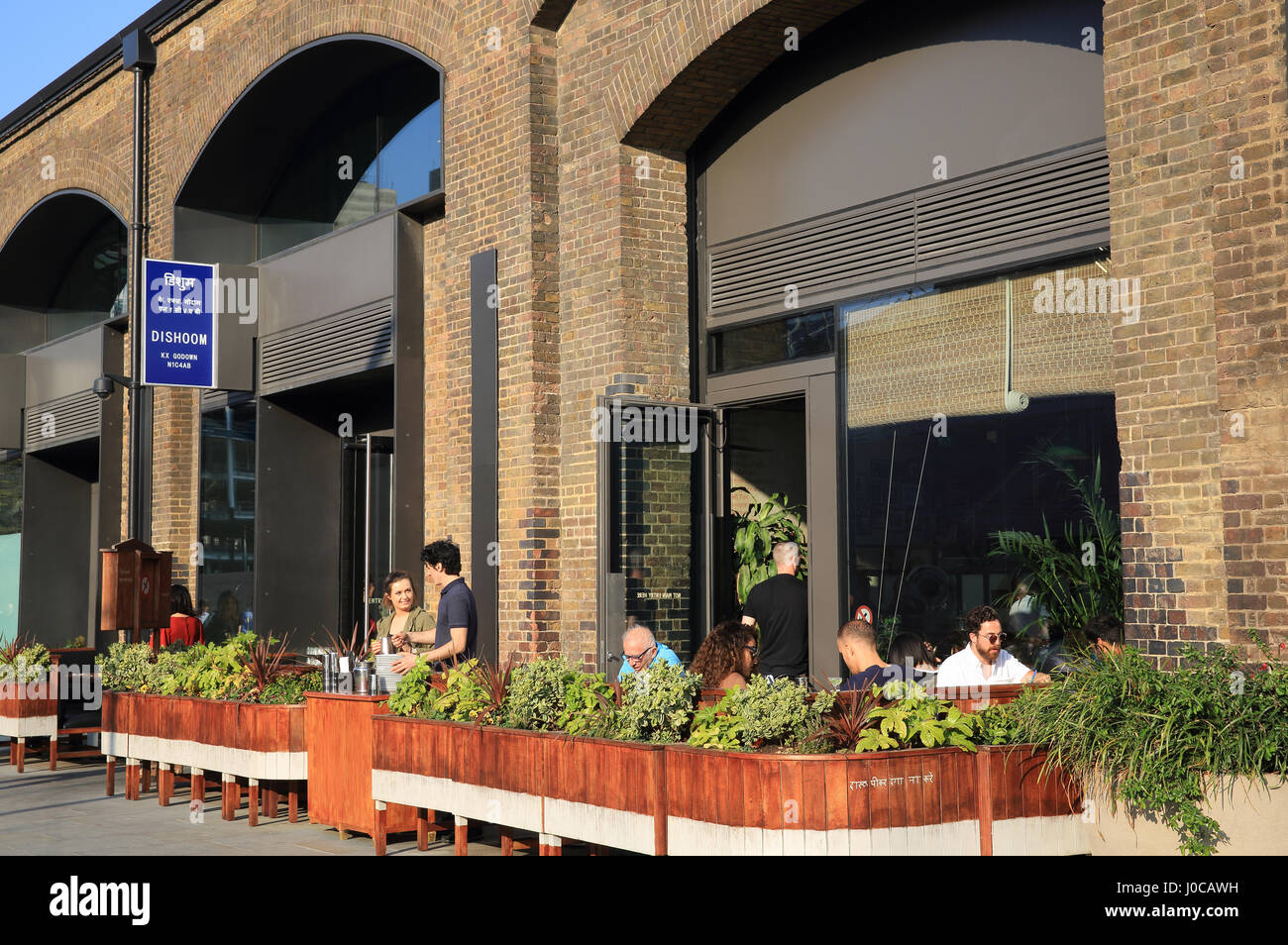 Dishoom restaurant on Stable St, off Granary Square, at Kings Cross, London, NC1 Stock Photo
