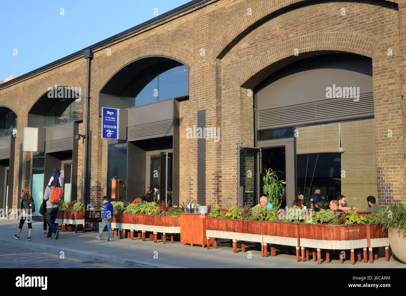 Dishoom restaurant on Stable St, off Granary Square, at Kings Cross