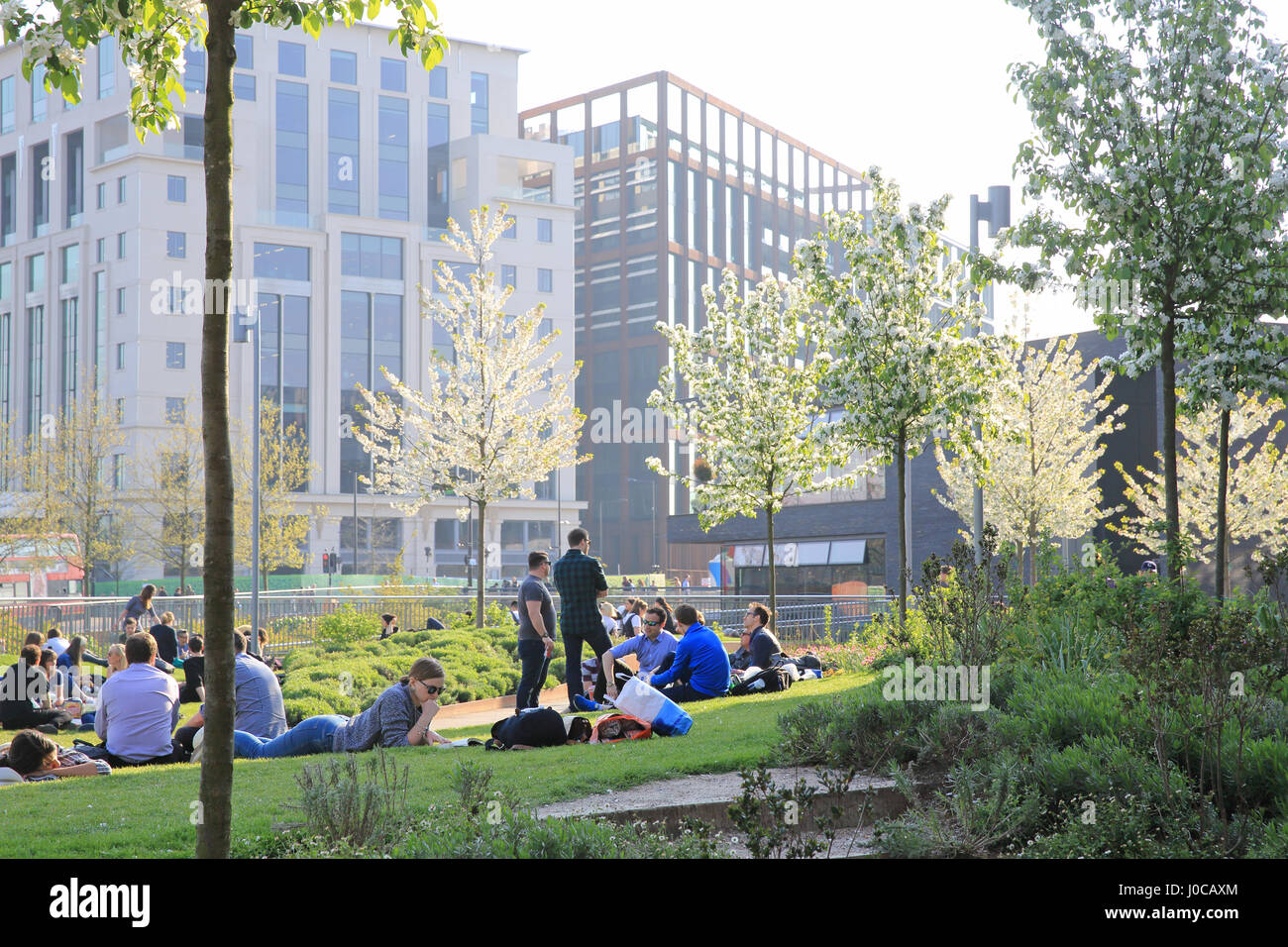 Spring in Wharf Road Gardens, near Granary Square, at Kings Cross, NC1