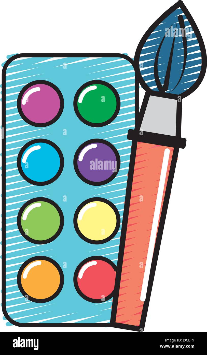 paint palette with brush art tool Stock Vector Image & Art - Alamy