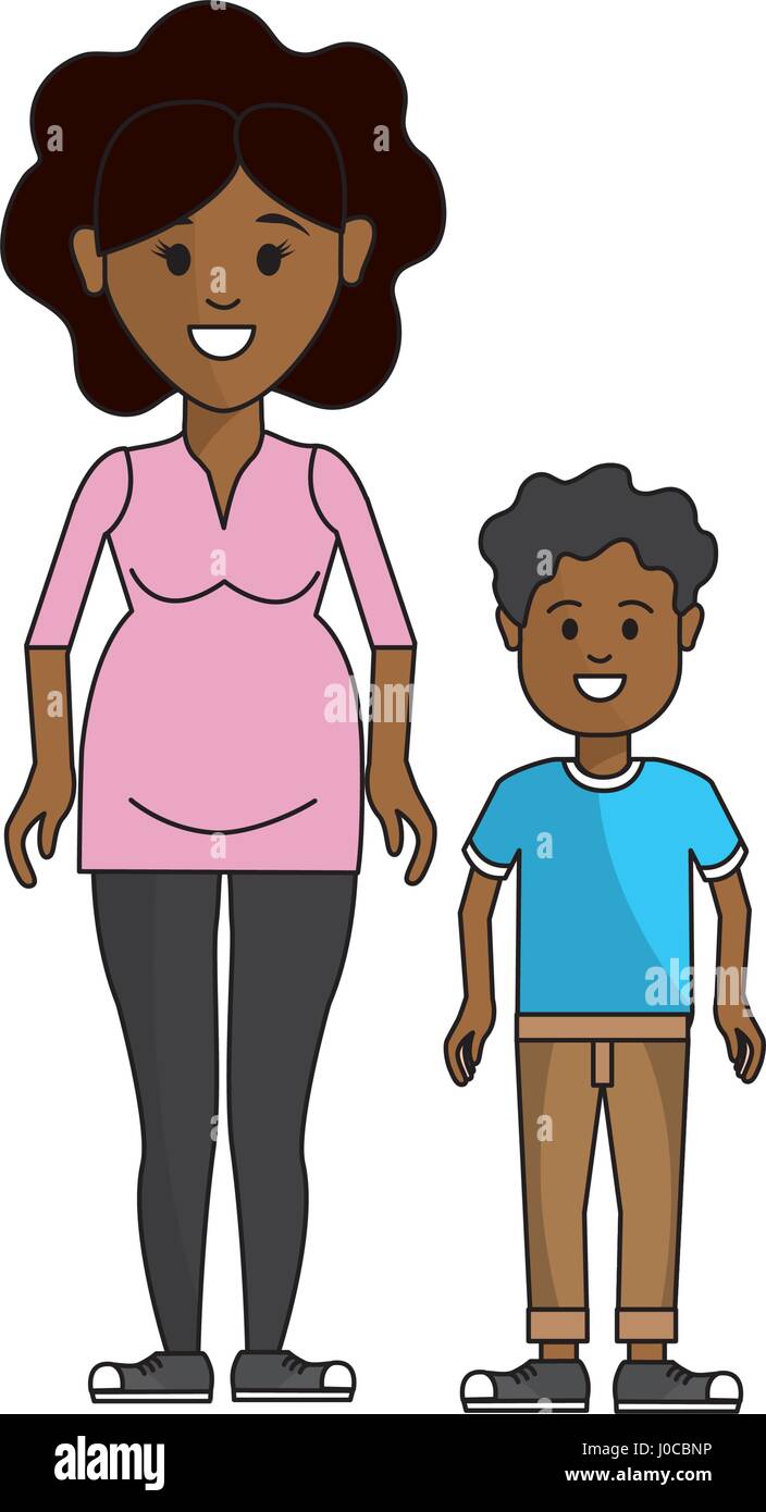 Beautiful pregnant mom child Stock Vector Images - Alamy