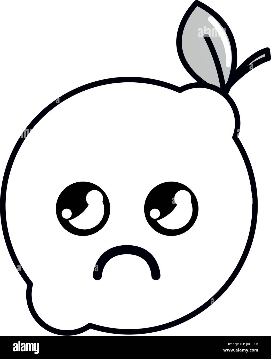 silhouette kawaii nice sad lemon icon Stock Vector Image & Art - Alamy