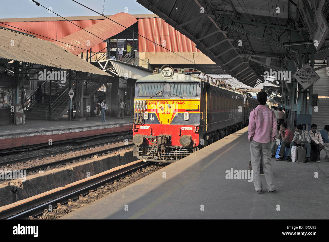 Central railways crossing from ghatkopar station, mumbai, maharashtra ...