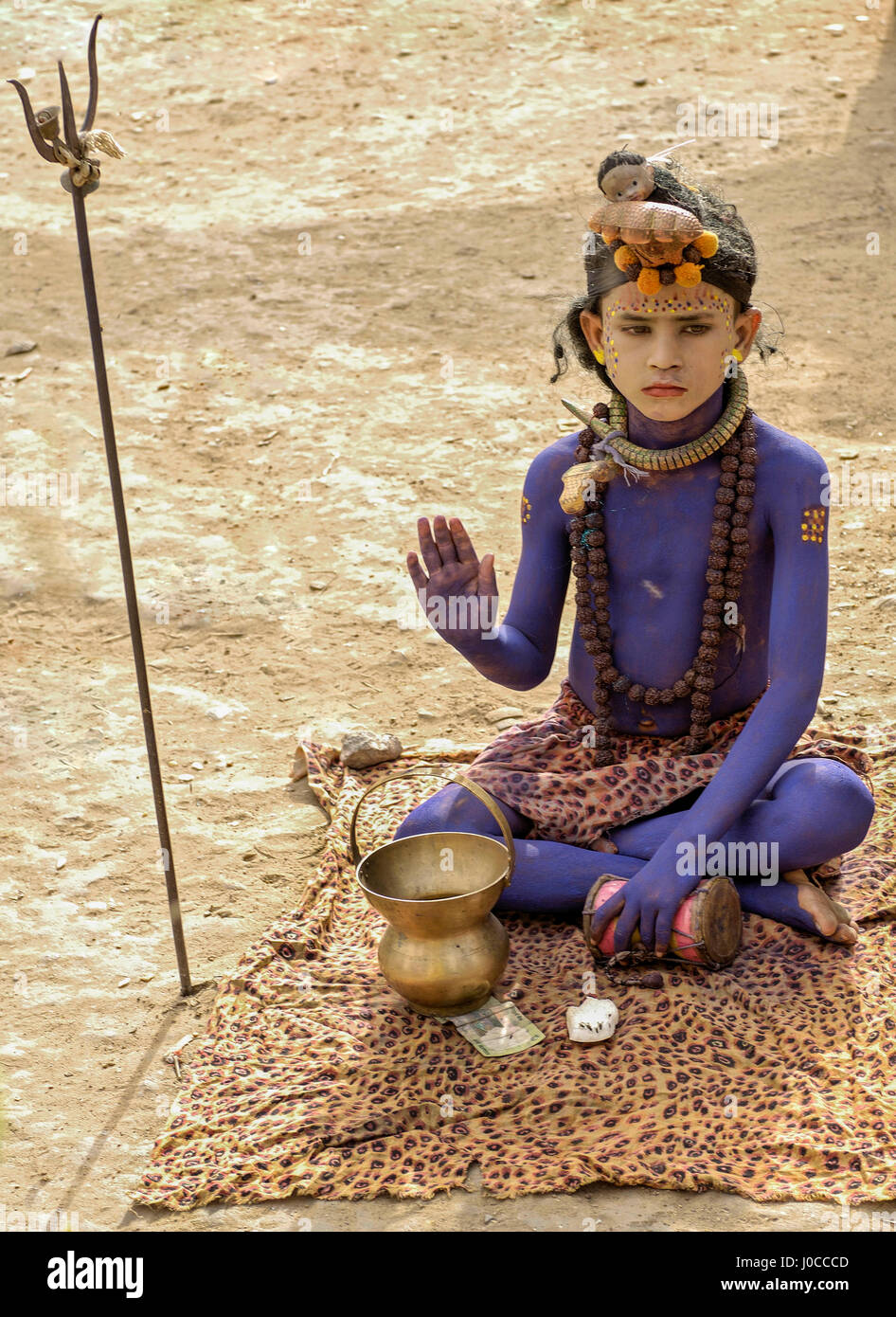 Child boy dressed as Lord Shiva, mumbai, maharashtra, india, asia ...