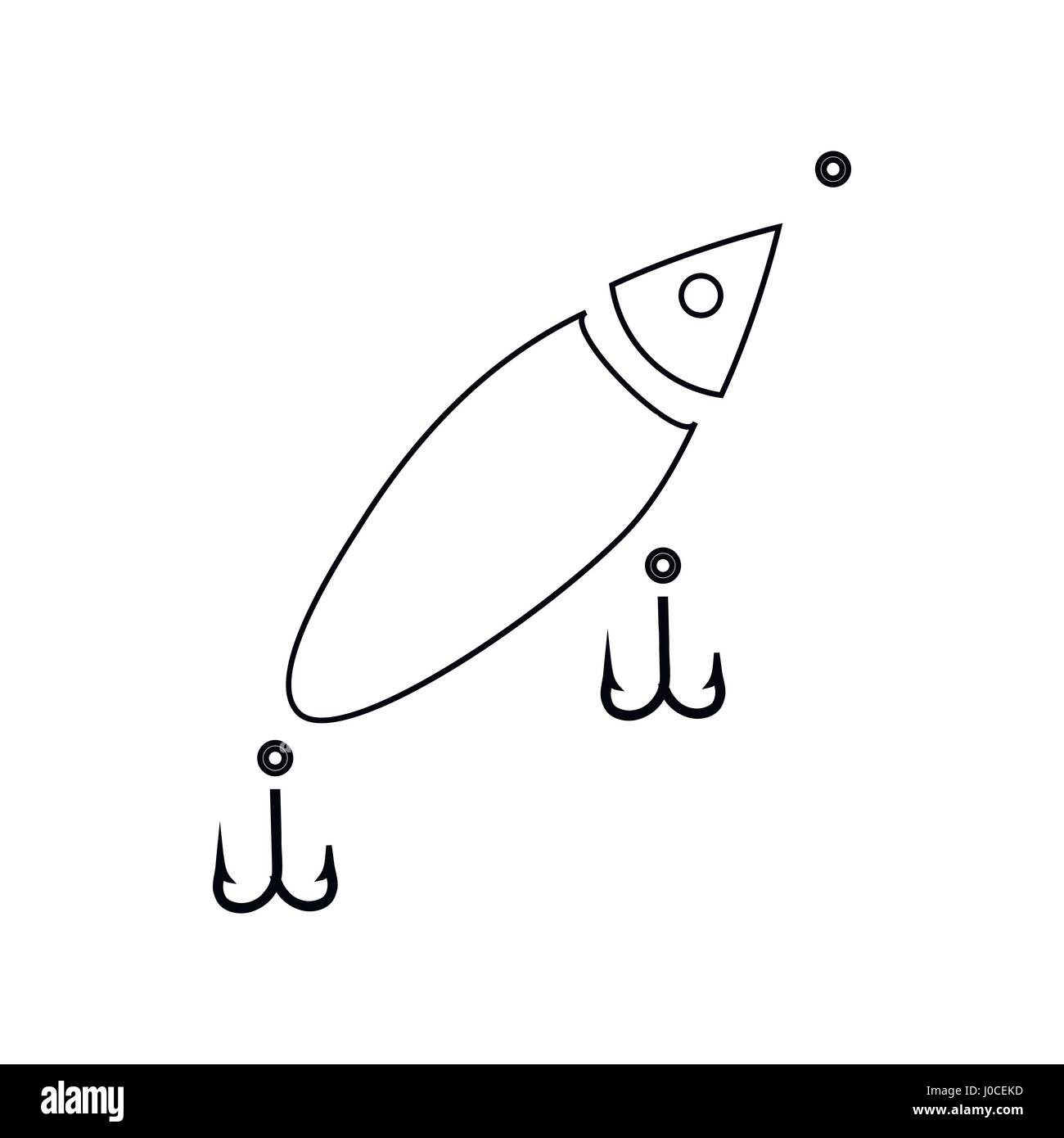 Fishing lure icon, outline style Stock Vector