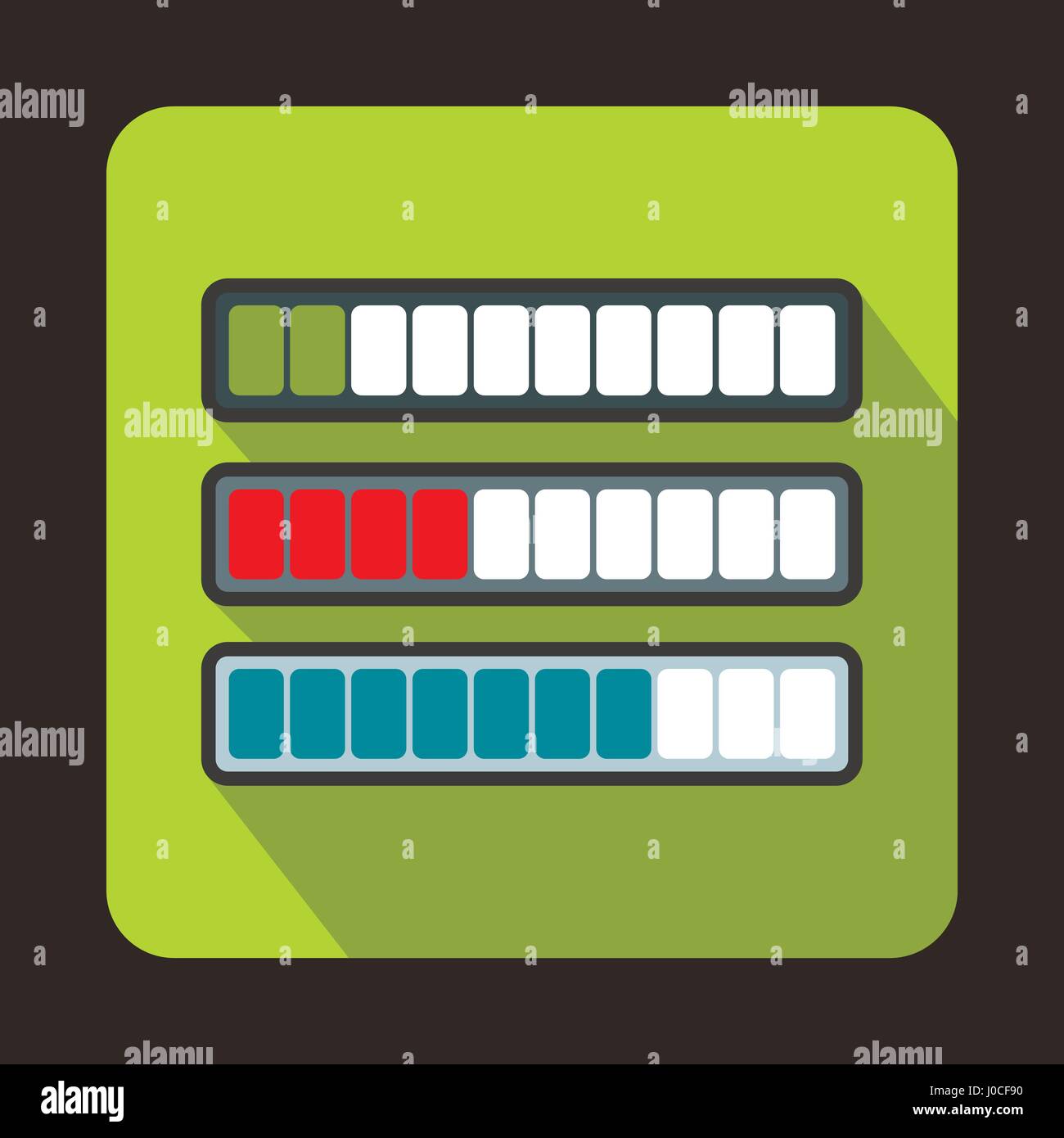 Progress loading bar icon, flat style Stock Vector Image & Art - Alamy