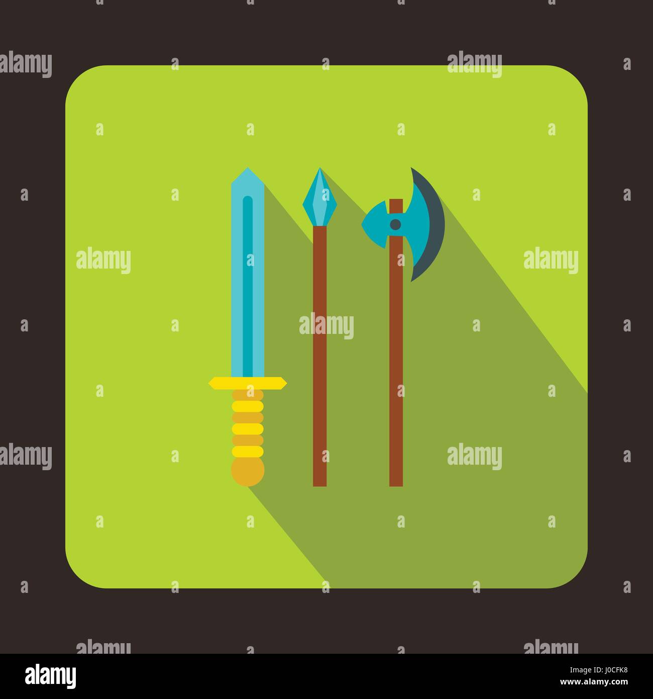 Medieval weapons icon, flat style Stock Vector Image & Art - Alamy