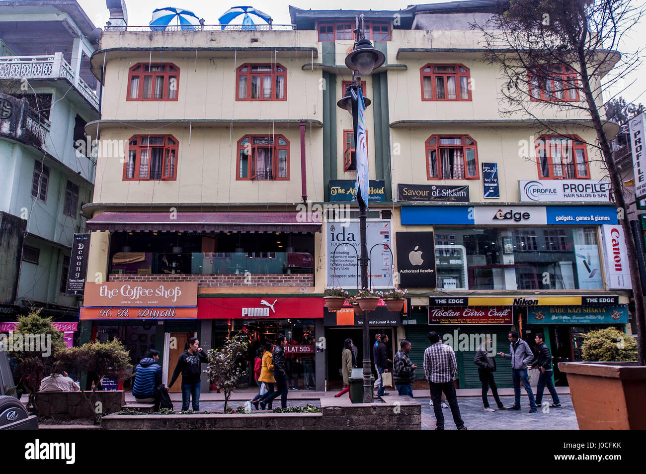 The coffee shops, m g road, gangtok, sikkim, india, asia Stock Photo Alamy