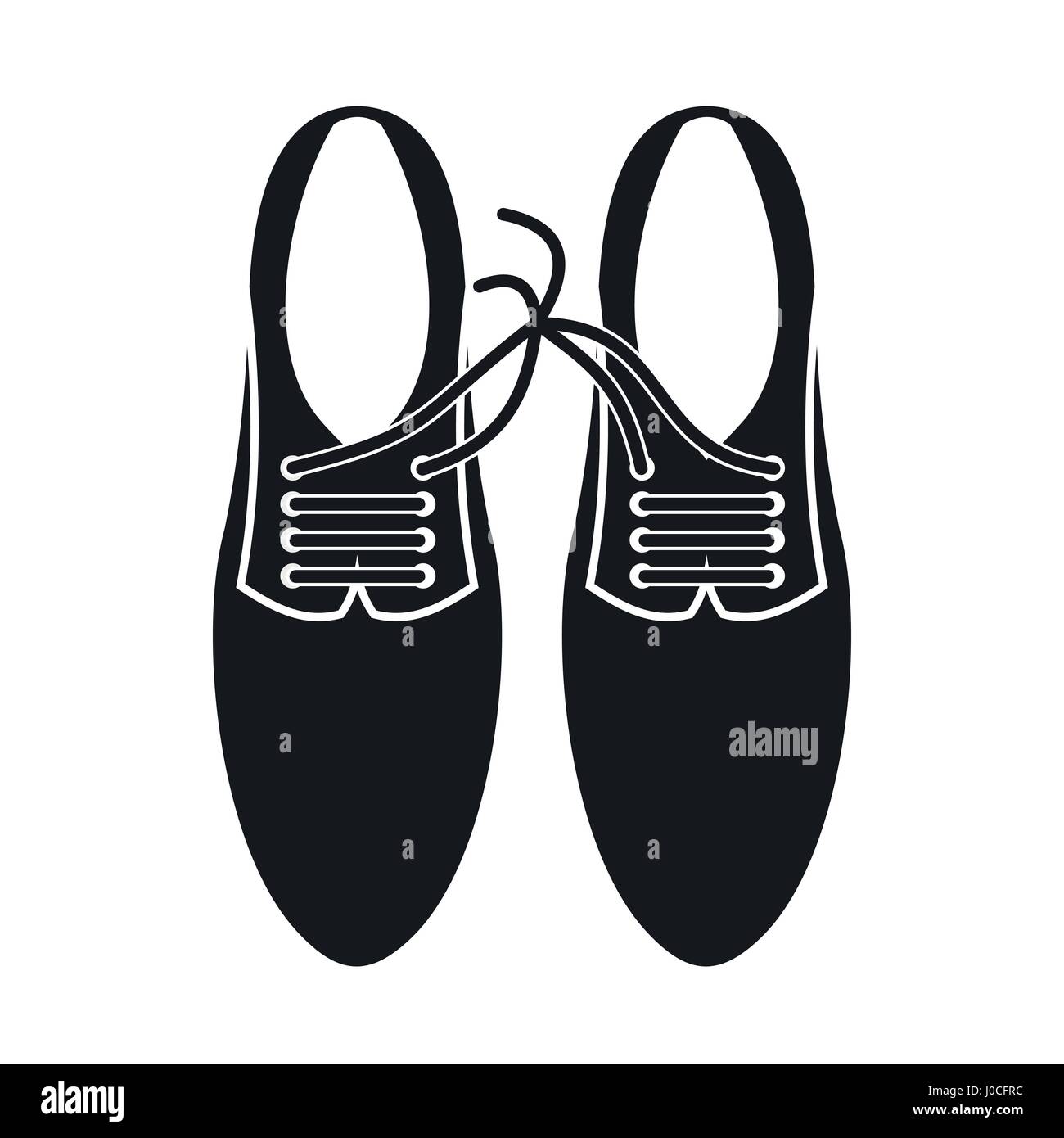 Tied laces on shoes joke icon, simple style Stock Vector Image & Art