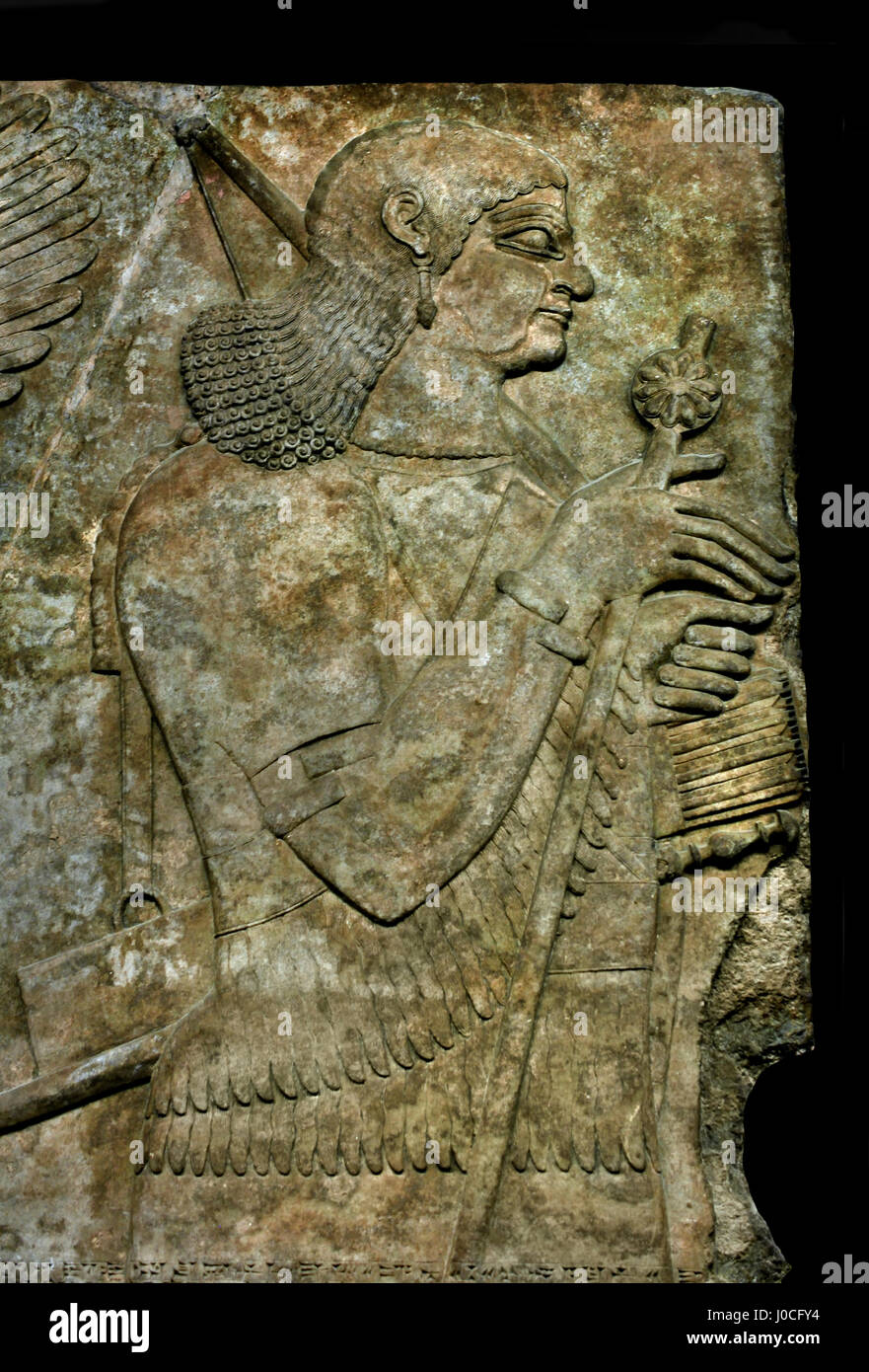 Protective Spirit  865 - 860 Bc from the  Royal Palace of Ashurnasirpal II Nimrud 883–859 B.C. Mesopotamia Iraq Kalhu Assyria Stock Photo
