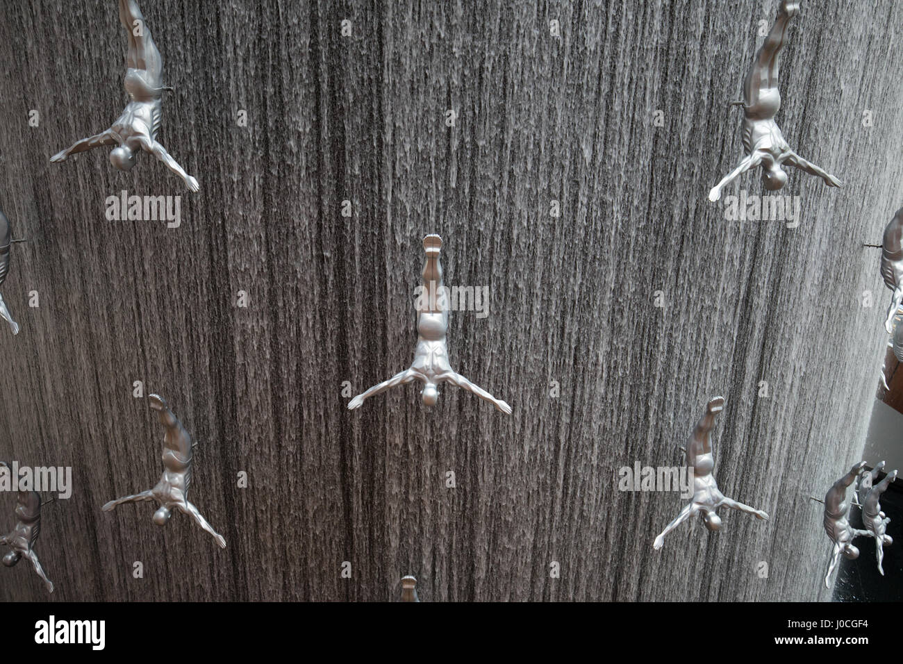 The indoor fountain/waterfall, in Dubai Mall, Dubai, UAE Stock Photo Alamy