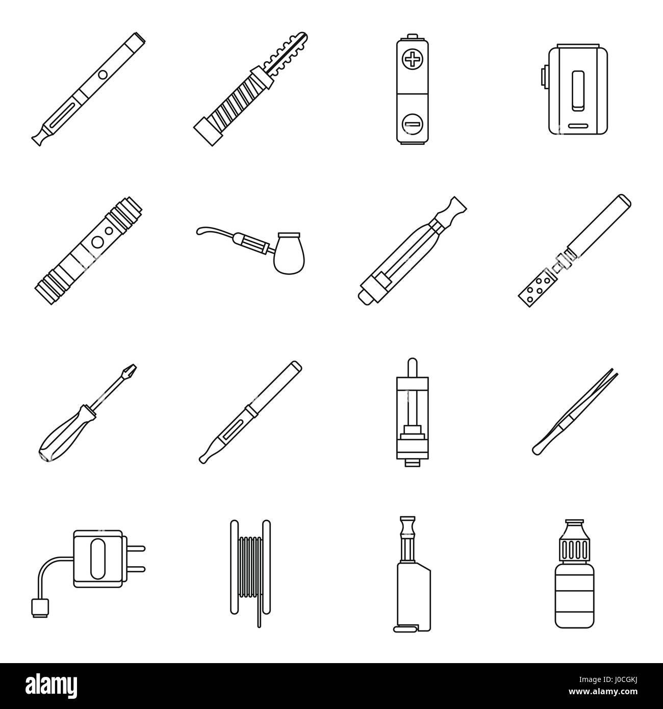 Vape icons set, outline style Stock Vector Image & Art - Alamy