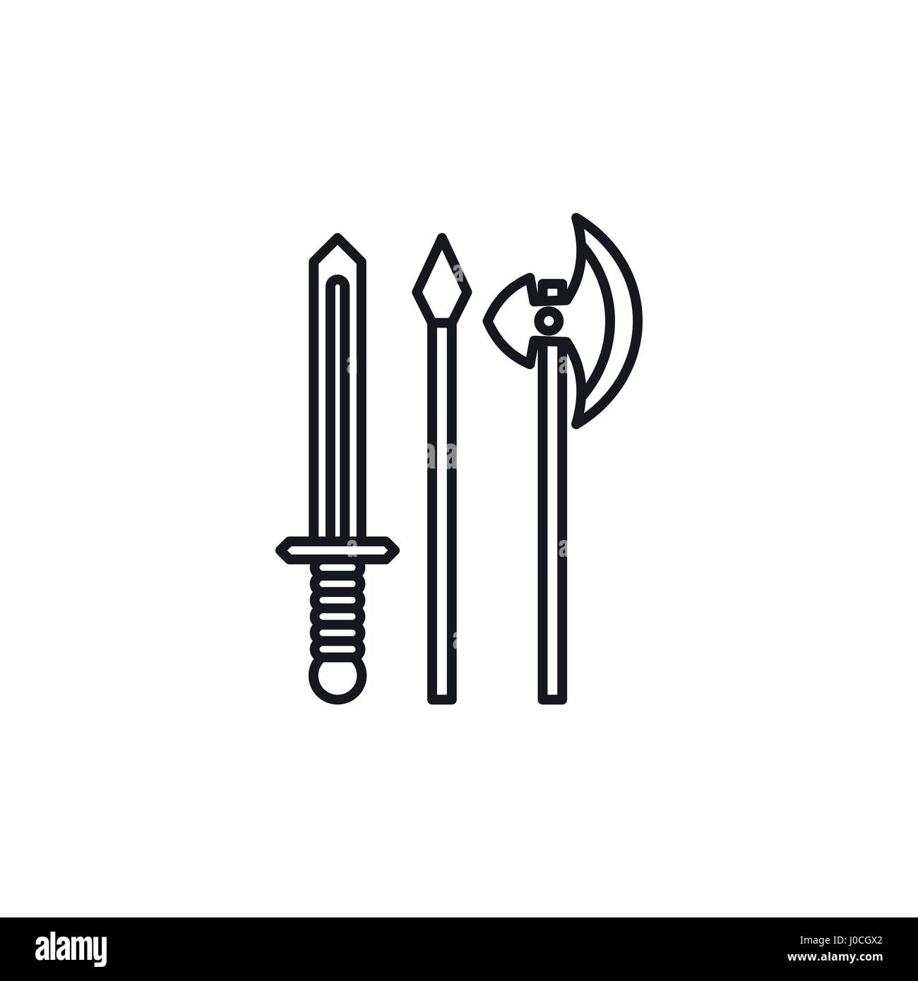 Medieval weapons icon, outline style Stock Vector Image & Art - Alamy