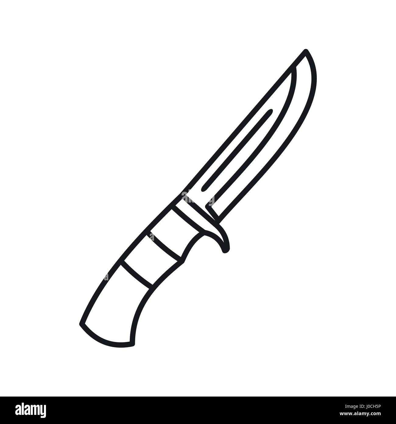 Hunting knife icon, outline style Stock Vector