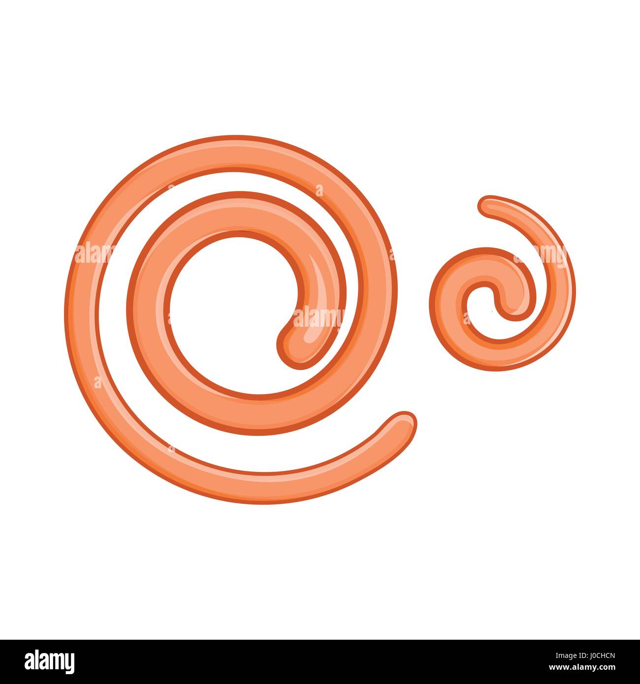 Parasitic nematode worms icon, cartoon style Stock Vector